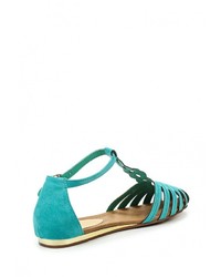 Голубые сандалии на плоской подошве от Benini