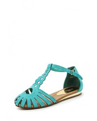 Голубые сандалии на плоской подошве от Benini