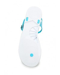 Голубые сандалии на плоской подошве от Mon Ami