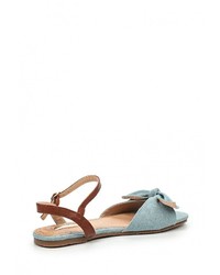 Голубые сандалии на плоской подошве от Raxmax