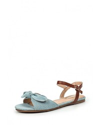 Голубые сандалии на плоской подошве от Raxmax