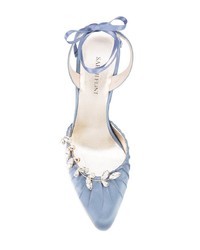 Голубые сатиновые туфли от Sarah Flint