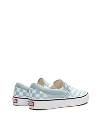 Мужские голубые слипоны в клетку от Vans