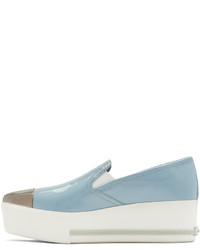 Женские голубые слипоны от Miu Miu