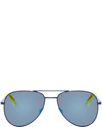 Мужские голубые солнцезащитные очки от Saint Laurent