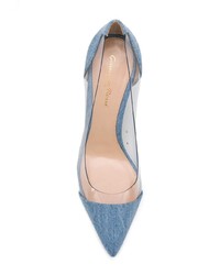 Голубые туфли из плотной ткани от Gianvito Rossi