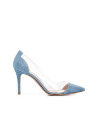 Голубые туфли из плотной ткани от Gianvito Rossi