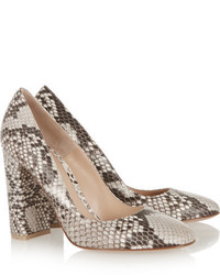 Голубые туфли со змеиным рисунком от Gianvito Rossi