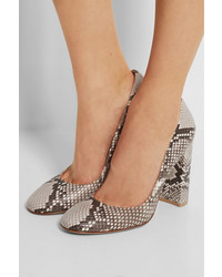 Голубые туфли со змеиным рисунком от Gianvito Rossi