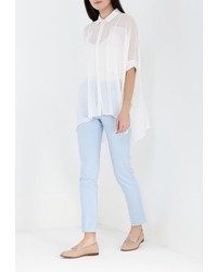 Голубые узкие брюки от Baon