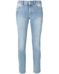 Голубые хлопковые джинсы скинни от Alexander McQueen