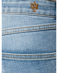 Голубые хлопковые джинсы скинни от Alexander McQueen