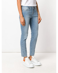 Голубые хлопковые джинсы скинни от Alexander McQueen