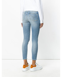 Голубые хлопковые рваные джинсы скинни от CK Calvin Klein