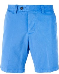 Мужские голубые хлопковые шорты от AMI Alexandre Mattiussi