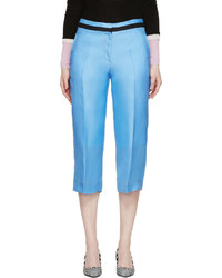 Голубые шелковые брюки-кюлоты от Roksanda