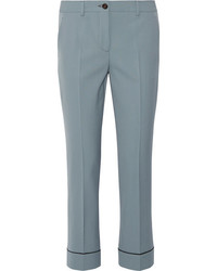 Женские голубые шерстяные брюки от Miu Miu
