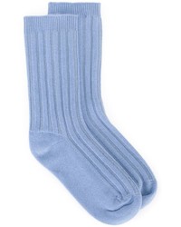 Голубые шерстяные носки