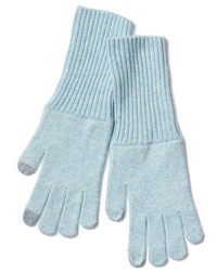 Голубые шерстяные перчатки