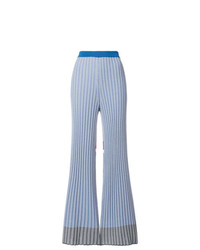 Голубые широкие брюки в вертикальную полоску от MRZ