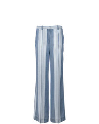 Голубые широкие брюки в вертикальную полоску от Victoria Victoria Beckham