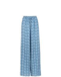 Голубые широкие брюки с принтом от Tufi Duek