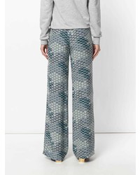 Голубые широкие брюки с принтом от Equipment