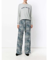 Голубые широкие брюки с принтом от Equipment