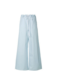 Голубые широкие брюки от MM6 MAISON MARGIELA