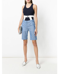 Женские голубые шорты-бермуды от Tibi