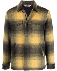 Мужская горчичная куртка-рубашка в шотландскую клетку от Aspesi
