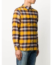 Мужская горчичная рубашка с длинным рукавом в шотландскую клетку от Levi's
