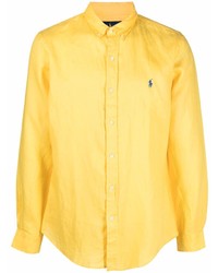 Мужская горчичная рубашка с длинным рукавом от Polo Ralph Lauren