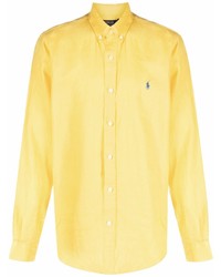Мужская горчичная рубашка с длинным рукавом от Polo Ralph Lauren