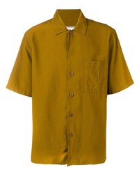 Мужская горчичная рубашка с коротким рукавом от Ami Paris