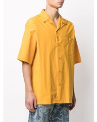 Мужская горчичная рубашка с коротким рукавом от Kenzo