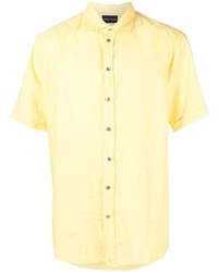 Мужская горчичная рубашка с коротким рукавом от Emporio Armani