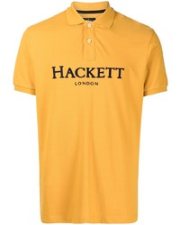 Мужская горчичная футболка-поло с принтом от Hackett
