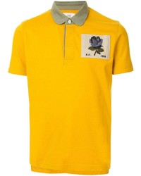 Мужская горчичная футболка-поло с принтом от Kent & Curwen