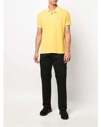 Мужская горчичная футболка-поло от Stone Island
