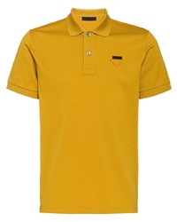 Мужская горчичная футболка-поло от Prada