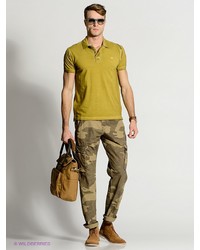 Мужская горчичная футболка-поло от Timezone