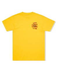Мужская горчичная футболка с круглым вырезом с принтом от Anti Social Social Club