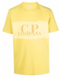 Мужская горчичная футболка с круглым вырезом с принтом от C.P. Company