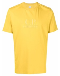 Мужская горчичная футболка с круглым вырезом с принтом от C.P. Company