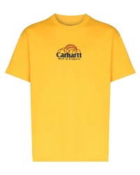 Мужская горчичная футболка с круглым вырезом с принтом от Carhartt WIP