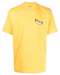 Мужская горчичная футболка с круглым вырезом с принтом от Carhartt WIP