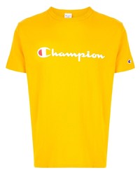 Мужская горчичная футболка с круглым вырезом с принтом от Champion