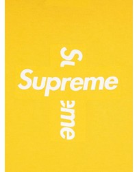 Мужская горчичная футболка с круглым вырезом с принтом от Supreme