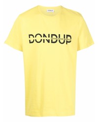 Мужская горчичная футболка с круглым вырезом с принтом от Dondup